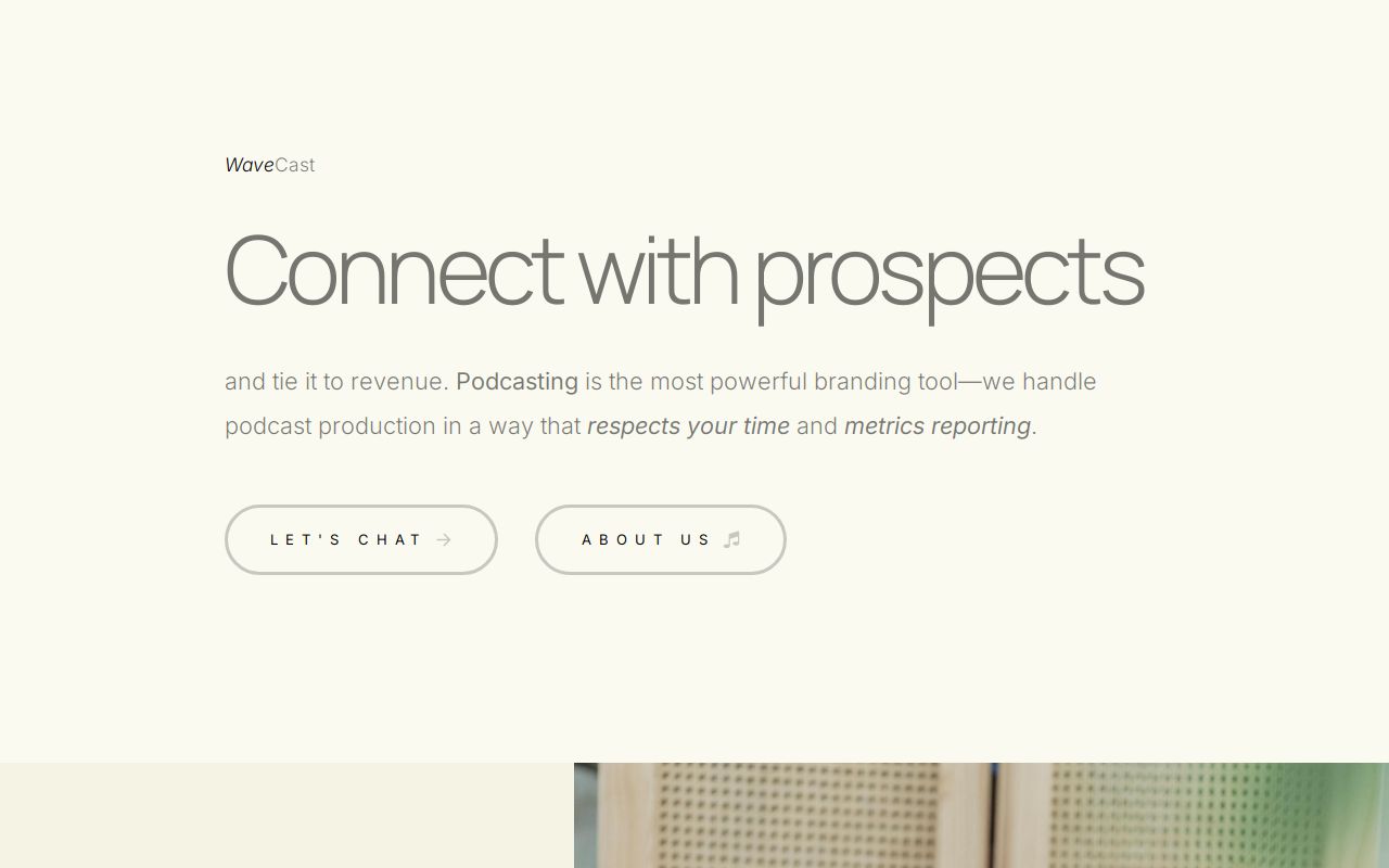 WaveCast - A Podcasting Production Company